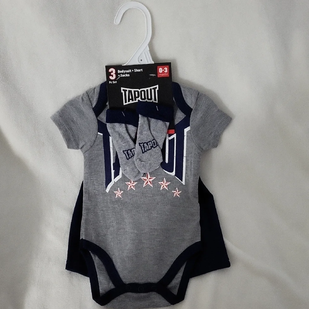 Tapout Gray and Navy Baby Outfit Set